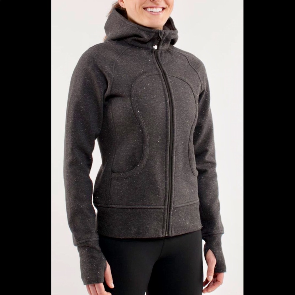 Lululemon Vintage Rare Scuba Hoodie CIRCA 2011 Heathered Black Sz.8